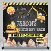 Aperturee - Aperturee Tractor Excavator Custom Happy Birthday Backdrop